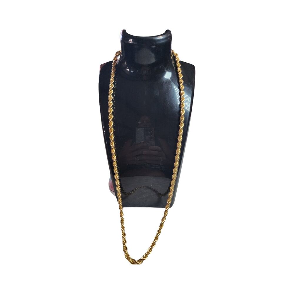 NWOT 14K Gold Plated Unisex Rope Chain Necklace 24" x 3mm Twisted